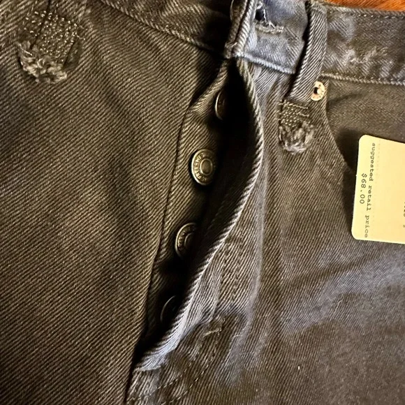 NWT Free People cut off high rise washed black shorts in women's size 24. NWT - Picture 5 of 6